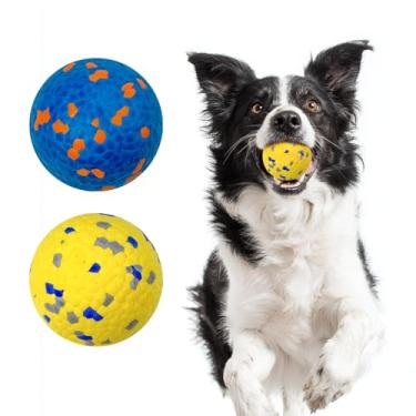 Imagem de Vannon Pacote com 2 bolas de tênis interativas para cães indestrutíveis brinquedos para mastigar mastigadores agressivos para cães mastigadores agressivos, bolas de buscar para cães pequenos e médios
