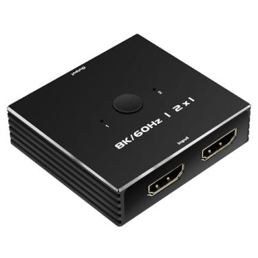 Imagem de Interruptor HDMI 4K 120Hz 2 em 1 saída 2 portas 1 monitores 2 computadores 2K 144Hz KVM Switches Monitor Switches HDMI2.1 8K 60Hz Daoistek (HDMI 2.*1 4K 75hz)
