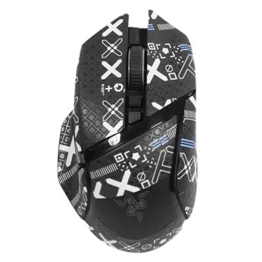 Imagem de NOUKAJU Fita adesiva de cobertura total para mouse Razer Basilisk V3 Gamer, fita antiderrapante para mouse, kit de atualização de mouse profissional pré-cortado e resistente ao suor (preto)