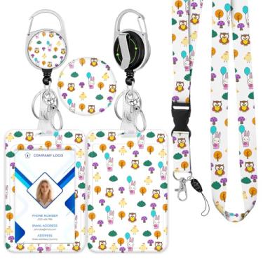 Imagem de Cordão retrátil para crachá de identificação - protetor de cartão vertical bonito e durável resistente a manchas para enfermeiras, médicos, professores, hospital, escola, escritório, mulheres e homens