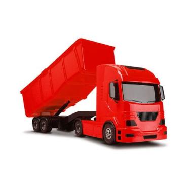 Imagem de Caminhão Grande Carreta Basculante Pollux - 52cm - Silmar, Vermelho