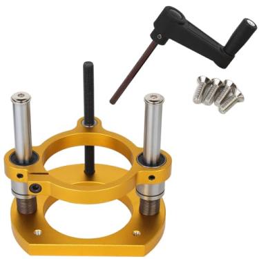 Imagem de Asixxsix Elevador de Roteador Ajustável para Máquina de Corte de 63,5-65 Mm de Diâmetro, Liga de Alumínio Sob a Base do Roteador de Mesa Com Haste de Suporte de Aço Inoxidável, Base do