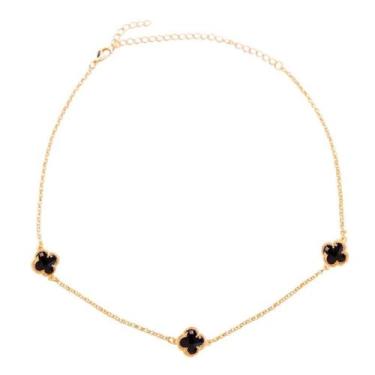 Imagem de Colar chocker trevo virginia banhado a ouro 18k - Della Fiori Semijoia