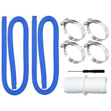 Imagem de Rrlihjgu Mangueiras Flexíveis para Piscinas Acima do Solo - Tubo Filtro Piscina 99 cm,Conector Flexível Com 4 Braçadeiras Para Circulação Água Conexões Spa Cascata