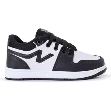 Imagem de Tênis Infantil Masculino Casual Escolar Nippos Cano Curto (Preto/Branco, BR, Criança de 4 a 8 anos, Numérico, 28)