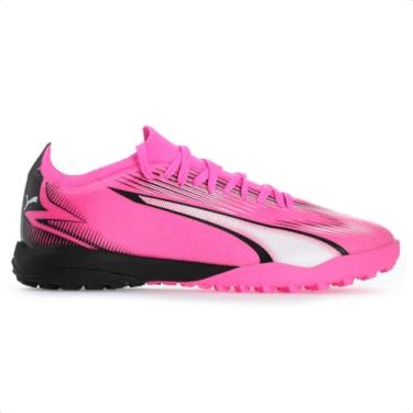 Imagem de Chuteira Puma Society Ultra Match TT BDP Rosa Branco e Preto - Masculino - 38 - Rosa