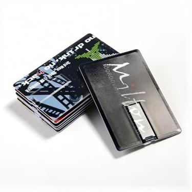 Imagem de Flash Drive USB de cartão de crédito personalizado, cartões pretos personalizados em massa USB 2.0, opções de marca personalizada, ideal para brindes corporativos e brindes promocionais de negócios