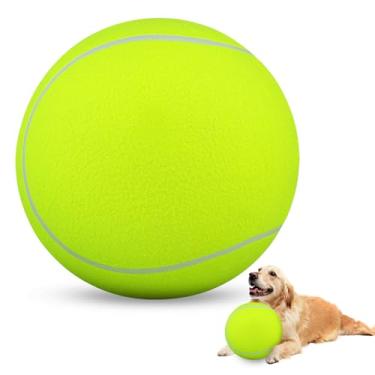 Imagem de HETOO Bolas de tênis para cães: bolas de tênis grandes para cães, bola gigante de 24 cm para brincar ao ar livre com cães, bola grande, brinquedo para cães médios e grandes, amarelo