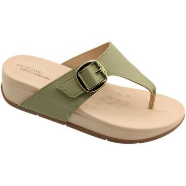 Imagem de Tamanco de Dedo Anabela Modare Ultra Conforto Feminino, Verde claro, 3