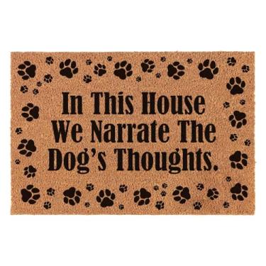 Imagem de XLQHYH Tapete engraçado Welcome para decoração de varanda e pátio para o caminho de entrada, tapete personalizado ao ar livre com capacho de coco resistente antiderrapante para uso externo 60 x 40 cm