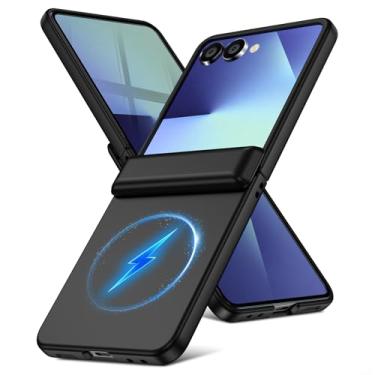 Imagem de YSLBWLE Capa para Samsung Galaxy Z Flip 7 com proteção de dobradiça e carregamento magnético e fina, capa de telefone de proteção militar de corpo inteiro para Galaxy Z Flip 7 preta 29-zflip7-01