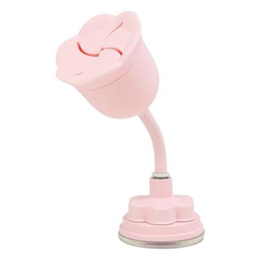 Imagem de Suporte giratório para garrafa de esmalte | Design inclinado anti-derramamento | Base de sucção para fácil uso | Ideal para arte e armazenamento de unhas (rosa)