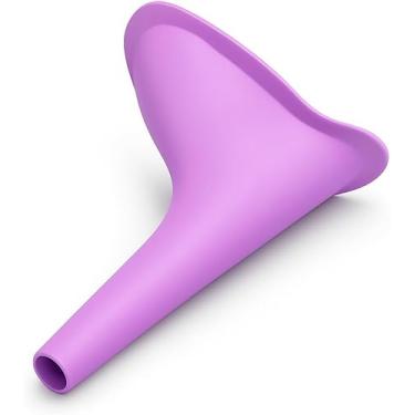 Imagem de Urinol Feminino Portátil de Silicone, Fazer xixi em Pe Funil Lavavel Pratico Discreto e Higienico, Cor Rosa, Roxo