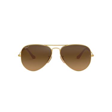 Imagem de Óculos de Sol Ray-Ban Polarizado Aviator Large Metal 0RB3025 112/M2 Tam 55 / Ouro - Lentes Marrom Gradiente