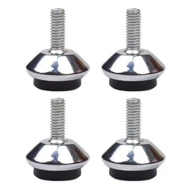 Imagem de BORDSTRACT Pés de nivelamento giratórios ajustáveis, 4 peças de niveladores de móveis M6, pés autonivelantes resistentes para mesas, cadeiras, armários, bancadas, projetos de bricolage, etc