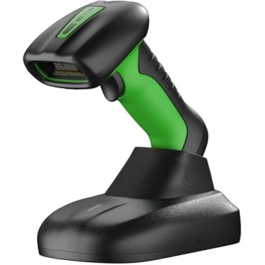 Imagem de NETUM Scanner de código de barras Bluetooth industrial 2D QR com base de carregamento, leitor de código de barras 2D/1D sem fio atualizado, bateria de 2600 mAh, à prova d'água e à prova d'água, mãos