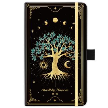 Imagem de Agenda de bolso 2024-2026 – Agenda mensal de 3 anos de janeiro de 2024 a dezembro de 2026, 16 cm × 9 cm, calendário de bolso 2024-2026 para bolsa, planejador de calendário 2024 com alça para caneta, bolso, marcadores de livro, fecho elástico