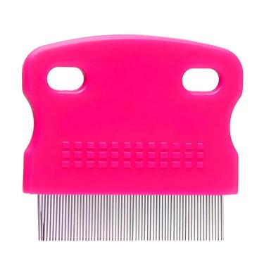Imagem de Pente Fino Anti Pulgas Removedor Carrapatos Limpeza Rosa