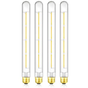 Imagem de XININSUN Lâmpada LED T300, lâmpadas LED tubulares de 11,8 polegadas de comprimento, equivalente a 100 watts, 1000 lm, regulável, vidro transparente, lâmpada de tubo Edison LED E26 10W T10, pacote com