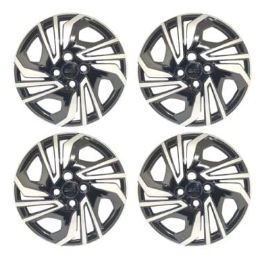 Imagem de Kit 4 Calota Aro 14 Compatível c/Roda Onix 2023 2024 - Preto/Prata