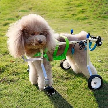 Imagem de Cadeira De Rodas Para Cães Cadeira De Rodas Para Cães De Apoio Total 4 Rodas, Carrinho De Habitação Assistida Para Pernas Traseiras Dianteiras Feridas Paralisadas Auxílio, One Color, M