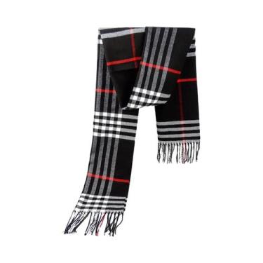 Imagem de Cachecol Xadrez De Caxemira Feminino, Quente Para O Inverno, Para Home