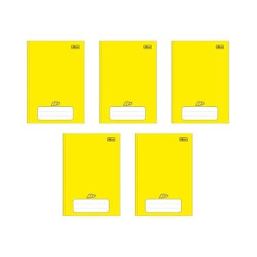 Imagem de Kit 5 Cadernos Brochura D+ Tilibra Amarelo 96 Folhas Pequeno