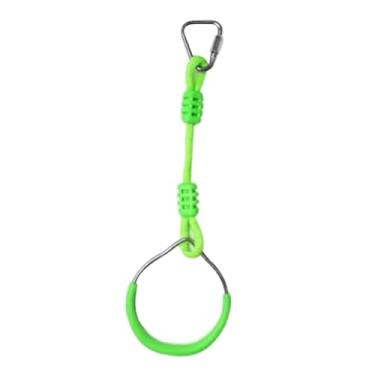 Imagem de YIJU Anel de ginástica para crianças, balanço, anel de selva, fitness, pull up, equipamento de ginástica portátil resistente para playground, casa, Verde