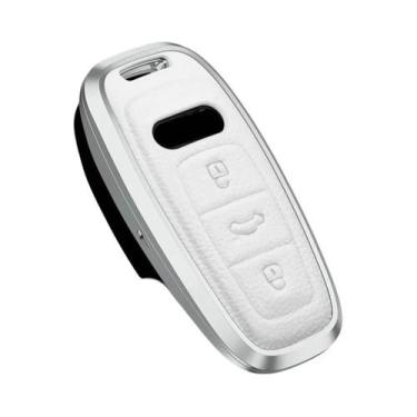 Imagem de Capa De Chave Remota De Carro Em Liga De Alumínio E Couro Para Audi A6