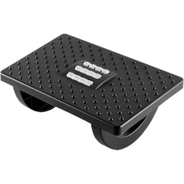 Imagem de Apoio para Pés Embaixo Da Mesa Com Rodas De Massagem Rotação de 180 Graus Apoio Ergonômico para os Pés, Cor Preto