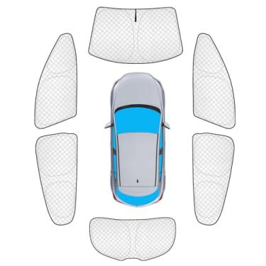 Imagem de KMF 6 peças de persianas espessas de janela inteira para Mazda 3 Hatchback acessórios 2014-2018, ajuste personalizado para-brisa proteção solar privacidade capas de janela de carro para traseira