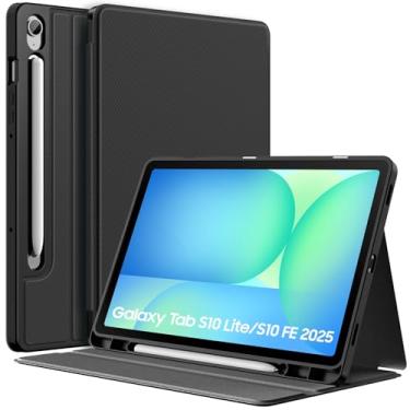 Imagem de MoKo Capa para Samsung Galaxy Tab S10 FE/ S9 FE 5G 10,9 polegadas 2025/2023, S9 11 polegadas 2023 com suporte S Pen, capa fina de visualização multiângulo com capa traseira de TPU macio para Galaxy