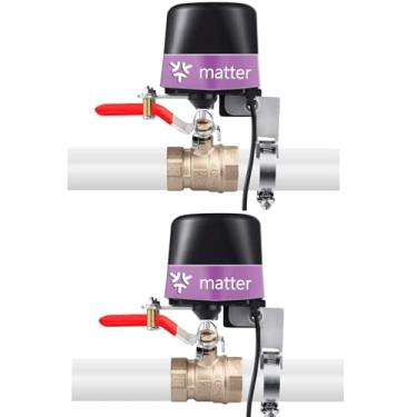 Imagem de UseeLink Válvula de água Matter, válvula de desligamento inteligente de água, temporizador de controlador de válvula automática, compatível com Alexa, Apple Home, 2 pacotes