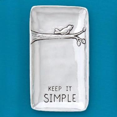 Imagem de Basic Spirit Pewter Bird on Branch pequena bandeja, 12 cm de altura, suporte de anel de prato de bugiganga caixa de presente