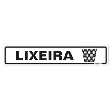 Imagem de Placa de Poliestireno Auto-Adesiva 5x25cm Lixeira - 200 BQ - SINALIZE
