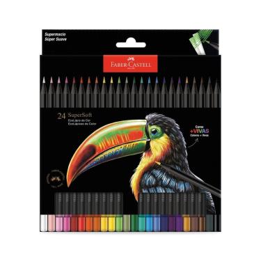 Imagem de Lapis De Cor Supersoft 24 Cores Faber Castell Novo Estojo