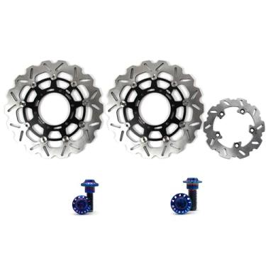 Imagem de Arashi Discos de freio dianteiros traseiros rotores com parafusos de montagem para Suzuki GSXR 1000 2016, peças de acessórios de reposição de motocicleta GSXR1000 GSX-R 1000 GSX-R1000