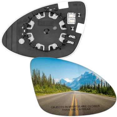 Imagem de LOIYLLEN Substituição do espelho lateral do passageiro para Porsche Cayenne 2011 2012 2013 2014 2015 - Vidro do espelho do lado direito, vidro dos espelhos retrovisores com aquecimento elétrico