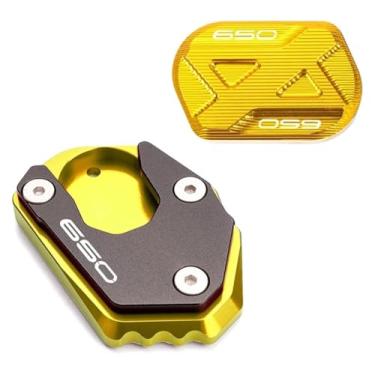 Imagem de BYYINGSUS Compatível com Z650 Z900 Z900RS Z 900 650 N650 Suporte lateral de motocicleta Suporte lateral de coluna auxiliar (Gold Combo-650)