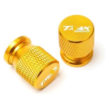 Imagem de BYYINGSUS Compatível com T-MAX TMAX 560 560 T-Max560 TMAX560 2020-2024 Nova motocicleta CNC válvula de pneu porta de ar tampa tampa tampa acessórios (ouro)