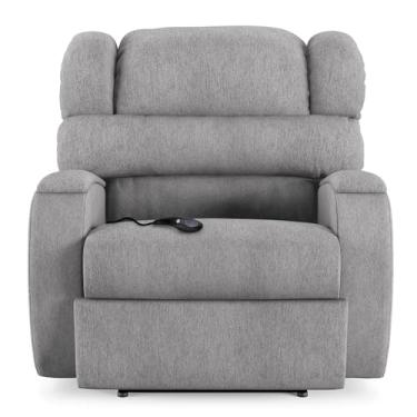 Imagem de Poltrona do Papai Sala de Cinema Reclinável Manchester Controle Power Elétrico USB Linho Cinza G23