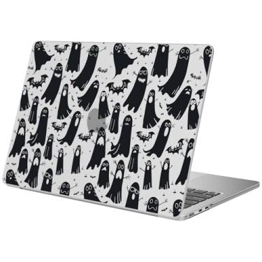 Imagem de BlHMCASE Capa compatível com MacBook Air de 15 polegadas 2025 2024 2023 versão M3 A3114 M2 A2941, capa rígida protetora fofa de morcego fantasma de Halloween para Mac Air 15