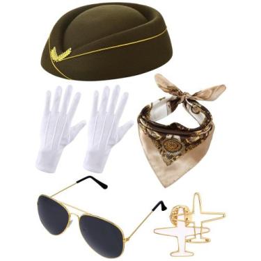 Imagem de Conjunto de acessórios para fantasias de comissário de bordo Bencailor