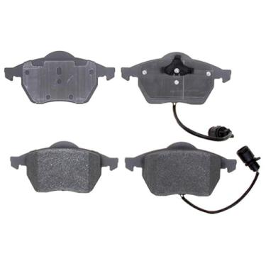 Imagem de ACDelco Conjunto de pastilhas de freio a disco dianteiro semi-metálicas 14D555M prata com sensor de desgaste