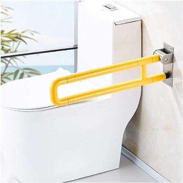 Imagem de Barras de apoio para corrimão, barra de apoio de segurança dobrável para banheiro, chuveiro, corrimão, vaso sanitário, aço inoxidável, trilhos de PVC, alça de suporte de segurança para deficientes e