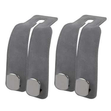 Imagem de Hovom 2 ganchos de encosto de cabeça para assento de carro, gancho de bolsa para carros, gancho de couro para bolsa de compras, bolsa de mão, guarda-chuva, organizador universal de armazenamento de