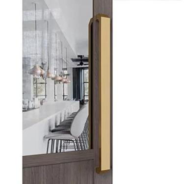 Imagem de Puxador de porta de entrada longo, puxadores de dupla face para porta de celeiro de vidro, para bar/lojas/galpão, portão de entrada de vidro, haste de barra de apoio (ouro 150 cm/59 pol)