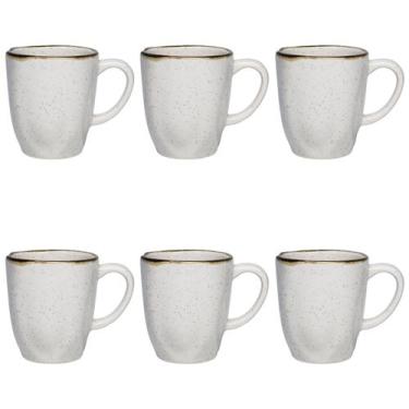 Imagem de Conjunto Jogo 6 Canecas Xícara Porcelana Oxford Ryo Maresia Cor Areia 