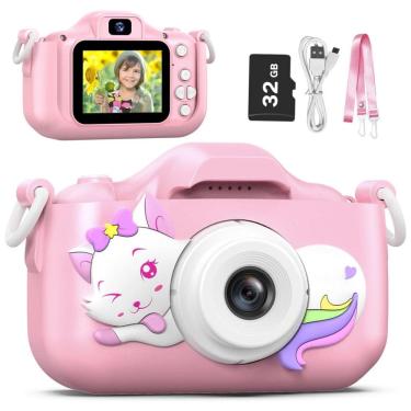 Imagem de Câmera Selfie Infantil Goopow Para Meninas/Meninos 3-9 Anos, Digital com Capa Protetora e Cartão SD 32GB (DC-H21-PINK).