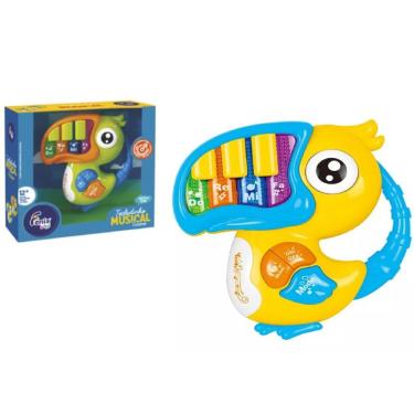 Imagem de Teclado Infantil Bebês Musical Luz Tucano Amarelo - Fenix